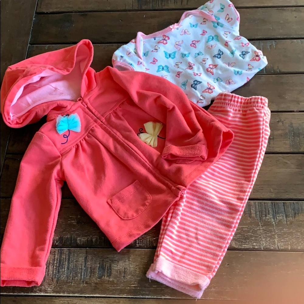 Buster Brown 3 piece baby girl outfit 6-9 months